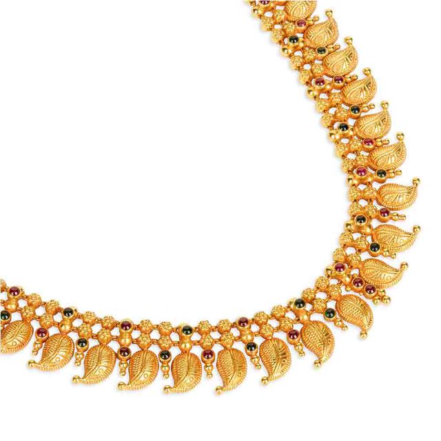 Tanishq 22KT Synthetic Stones Haaram for Women 3