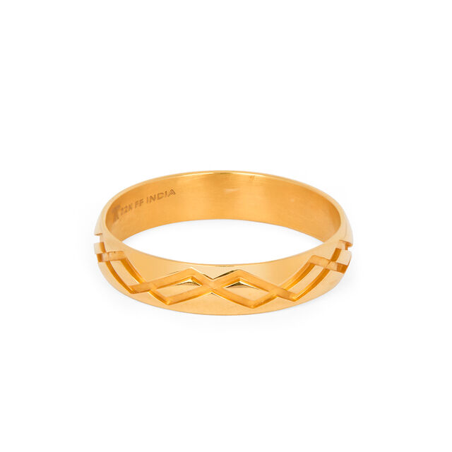 Lustrous 22 Karat Gold Zig-Zag Patterned Ring 2