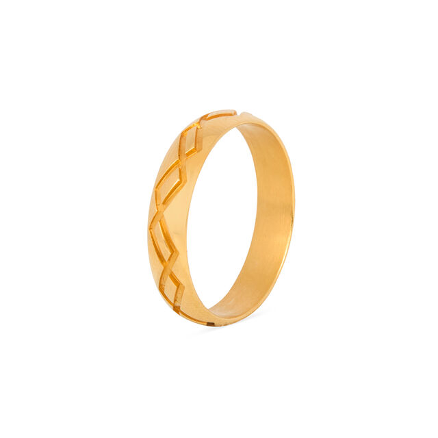 Lustrous 22 Karat Gold Zig-Zag Patterned Ring 3