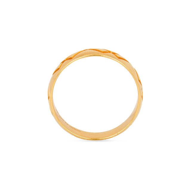 Lustrous 22 Karat Gold Zig-Zag Patterned Ring 4