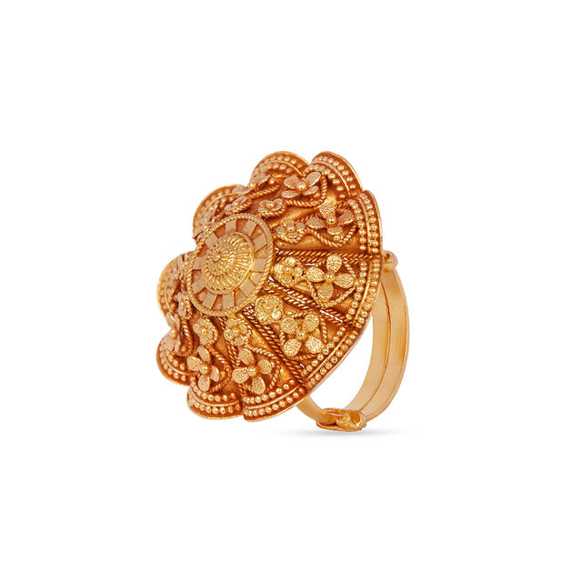 Magnificent 22 Karat Yellow Gold  Floral Beaded Ring,,hi-res 2