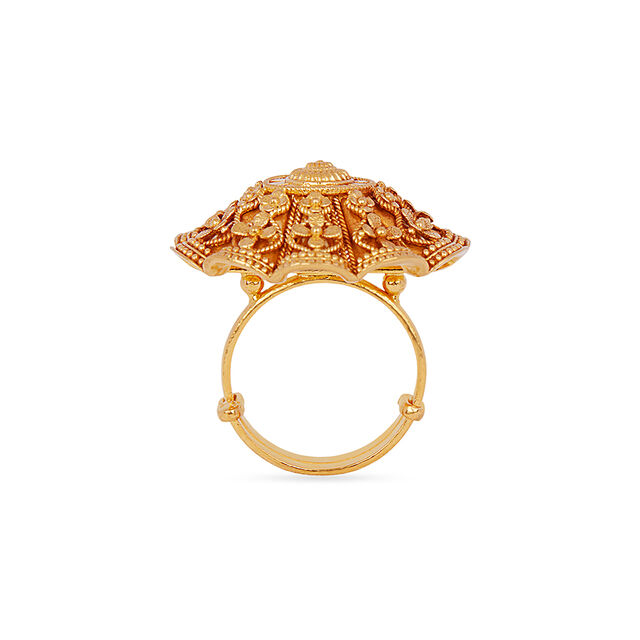 Magnificent 22 Karat Yellow Gold  Floral Beaded Ring 4