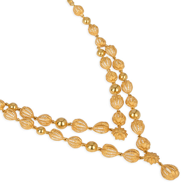 Elegant Floral Motif Gold Necklace Set 4