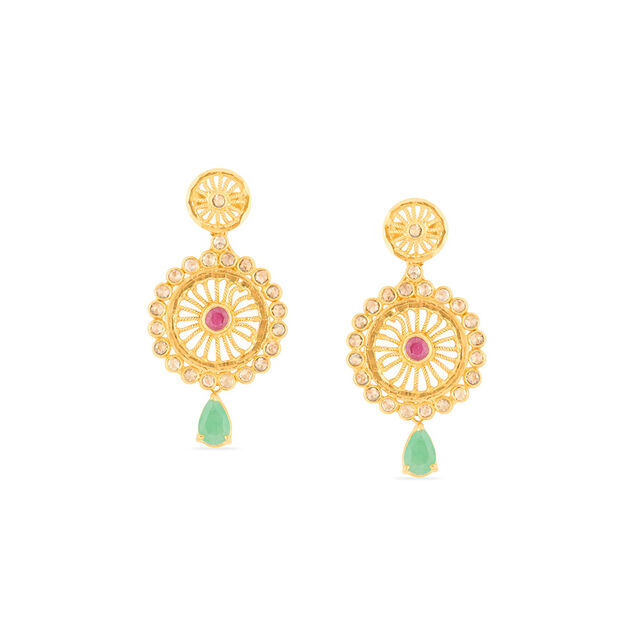 Tanishq 22 KT Open Polki Neckwear and Earring Set For Women 4