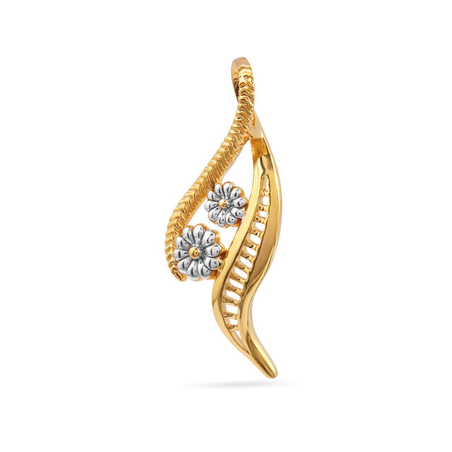 Tanishq 22KT  Gold Pendant and Earrings Set  for Women 3