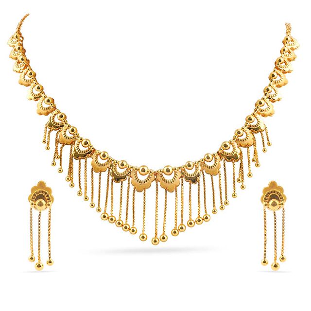 Tanishq 22KT  Gold Necklace Set  for Women 