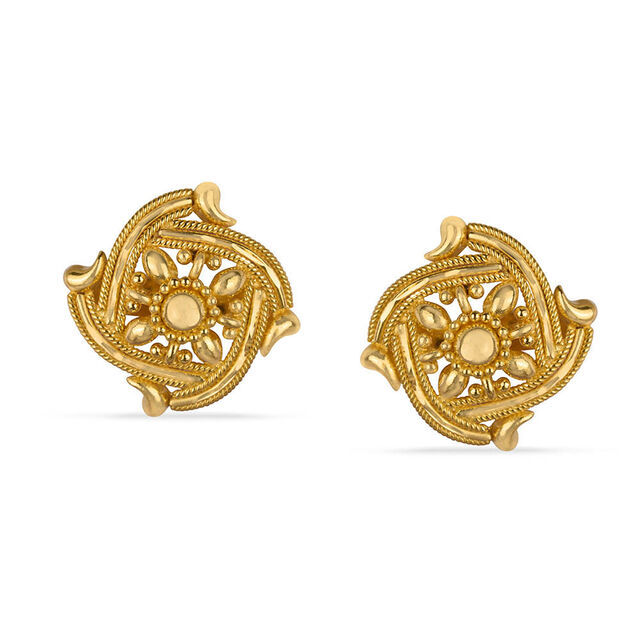 Tanishq 22KT Gold Stud Earring for Women 