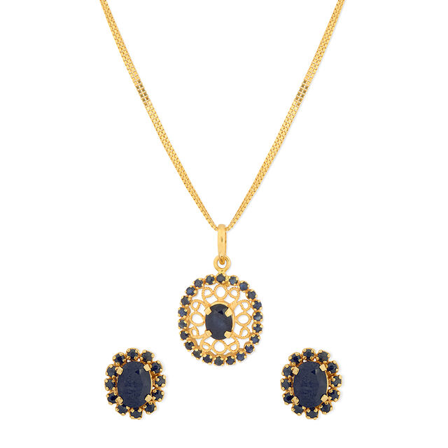 Tanishq 22KT  Pendant and Earrings Set for Women 