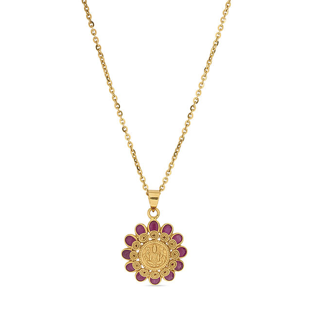 Tanishq 22KT  Pendant and Earrings Set for Women 5
