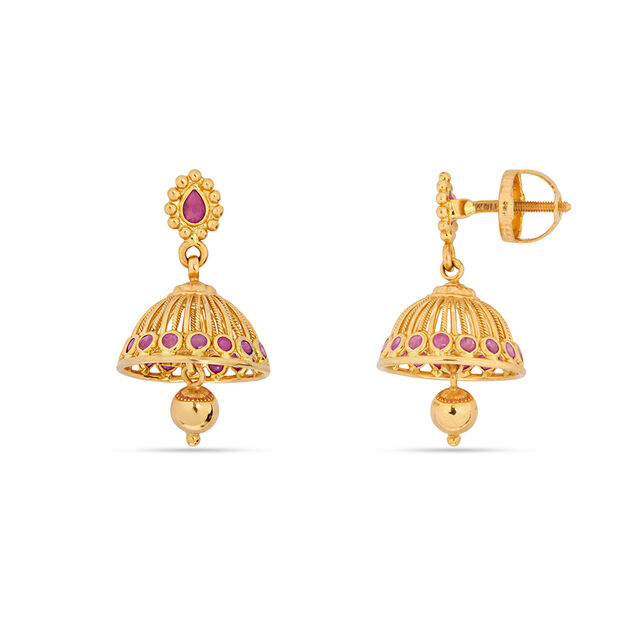 Exuberant Gold Jhumka Earrings 3