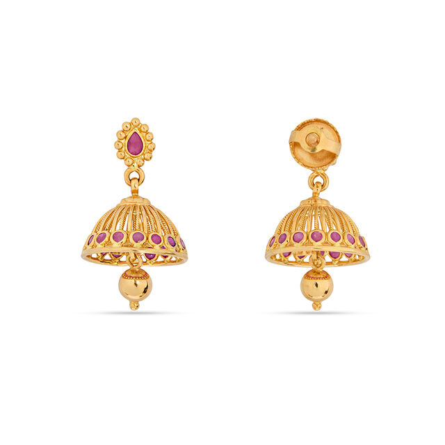 Exuberant Gold Jhumka Earrings 4