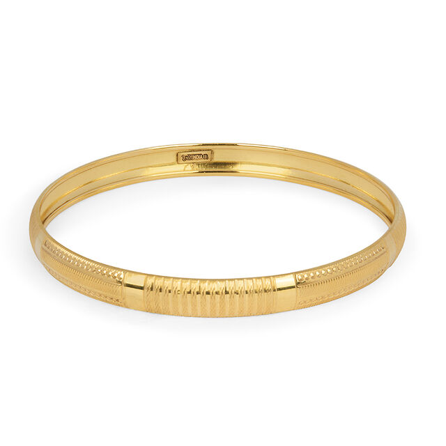 Tanishq Dual-Tone Etched Gold Bangle for Women in 22KT Gold 