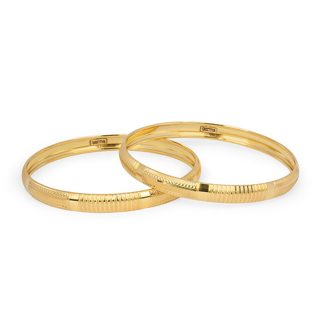 Tanishq Dual-Tone Etched Gold Bangle for Women in 22KT Gold 2