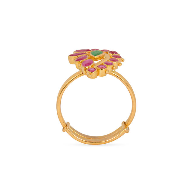 Dainty Gem Studded Gold Ring 4