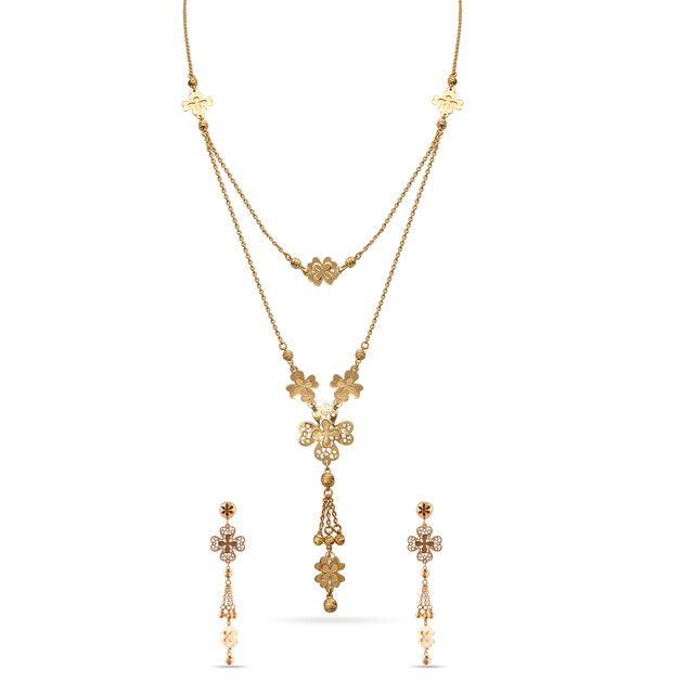 Tanishq 22KT Gold Necklace Set for Women 