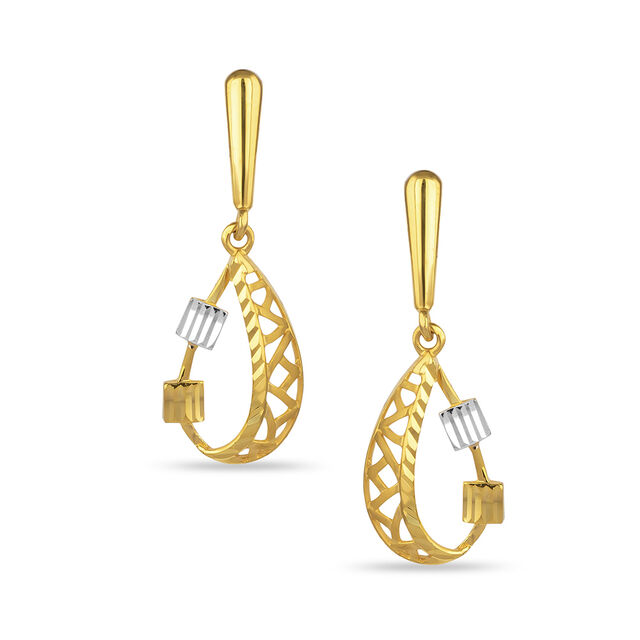 Tanishq 22 KT Gold Pendant and Earrings Set for Women 3