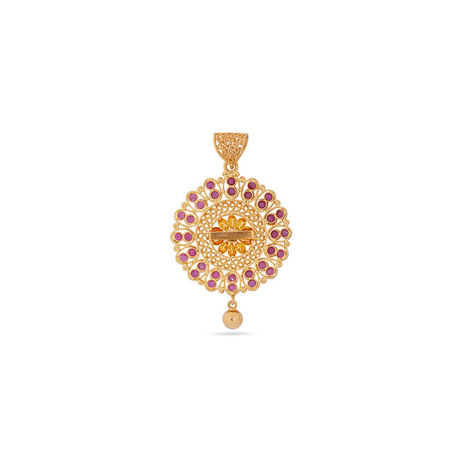 Tanishq 22KT  Pendant and Earrings Set for Women 4