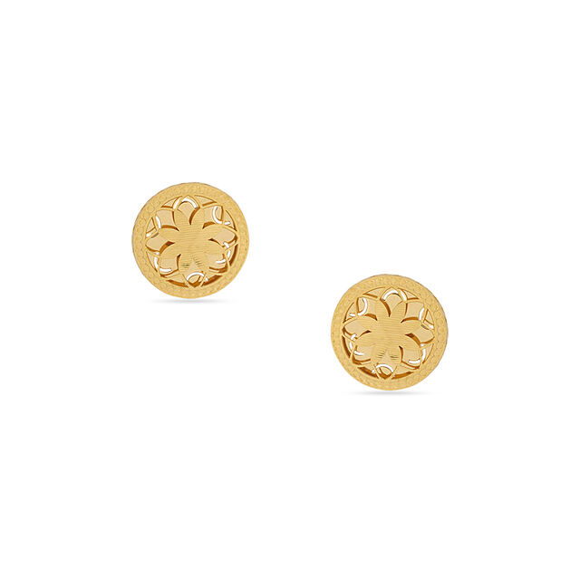 Tanishq 22KT Gold Pendant and Earrings Set for Women 2
