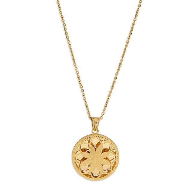 Tanishq 22KT Gold Pendant and Earrings Set for Women 5