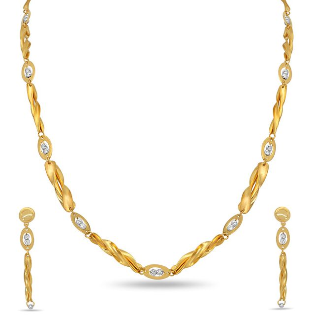 Tanishq 22KT Gold Necklace Set for Women 