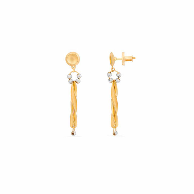 Tanishq 22KT Gold Drop Earrings for Women 2