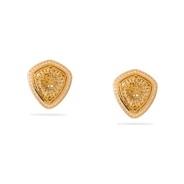 Tanishq 22KT Gold Pendant and Earrings Set for Women 2