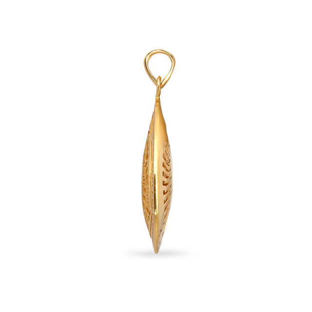 Tanishq 22KT Gold Pendant and Earrings Set for Women 4