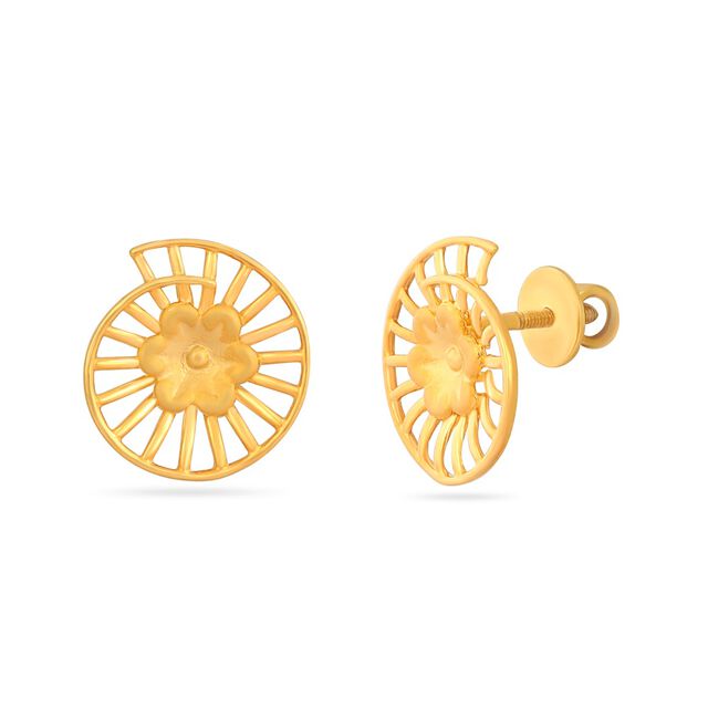 Sunwheel Gold Stud Earrings
