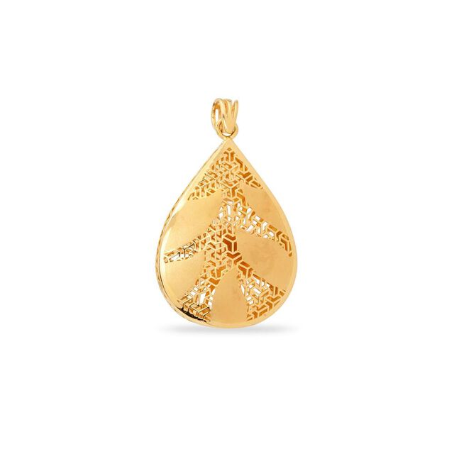 Tanishq 22KT Gold Pendant and Earrings Set for Women 4