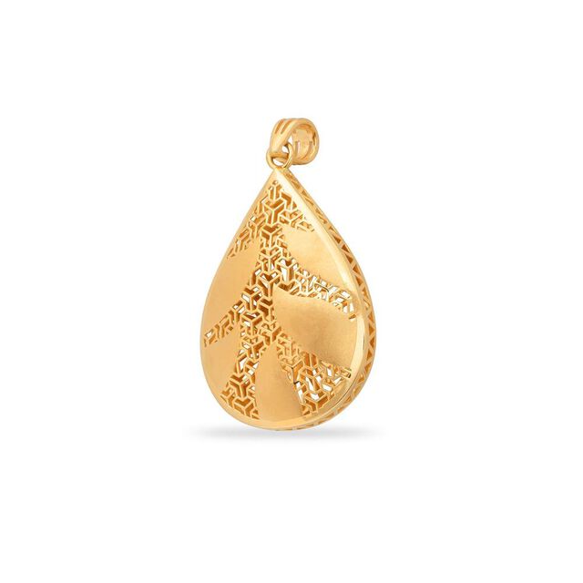 Tanishq 22KT Gold Pendant and Earrings Set for Women 5