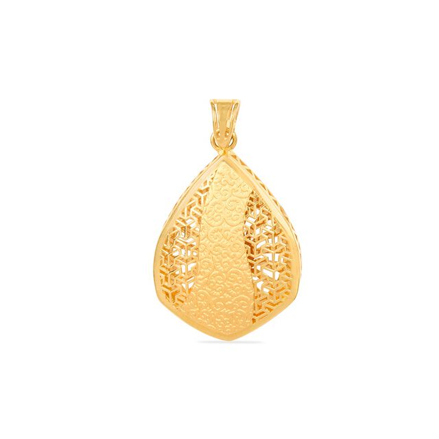 Tanishq 22KT Gold Pendant With Earring for Women 2