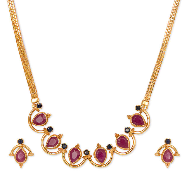 Tanishq 22KT  Gold Necklace Set  for Women 