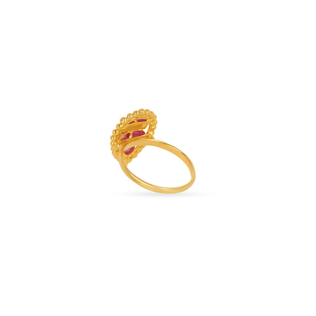 Teardrop Elegance Gold Finger Ring 5