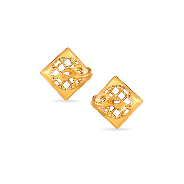 Tanishq 22KT Gold Pendant and Earrings Set for Women 