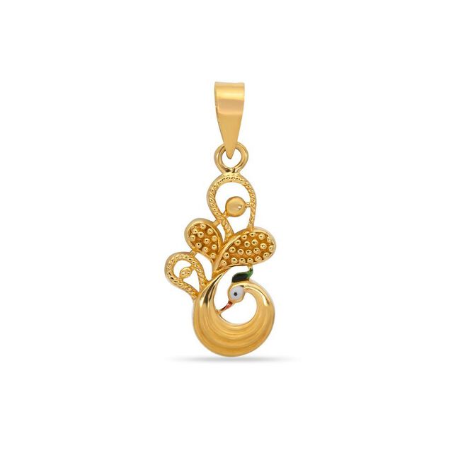 Peacock Whirl Gold Pendant