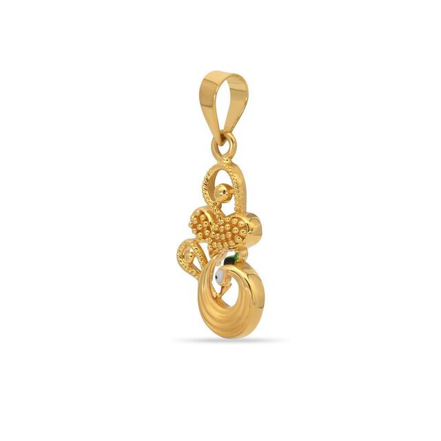 Peacock Whirl Gold Pendant