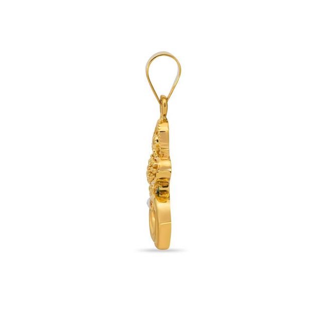 Peacock Whirl Gold Pendant