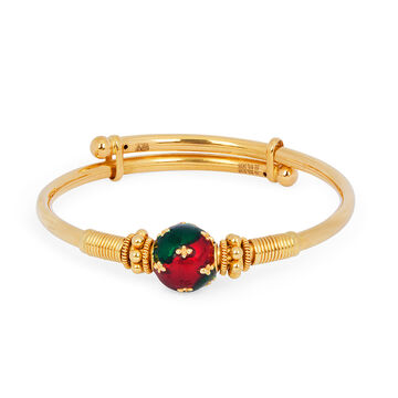 Enamel Bead Work Gold Bangle for Kids