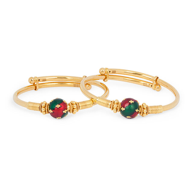 Enamel Bead Work Gold Bangle for Kids 2