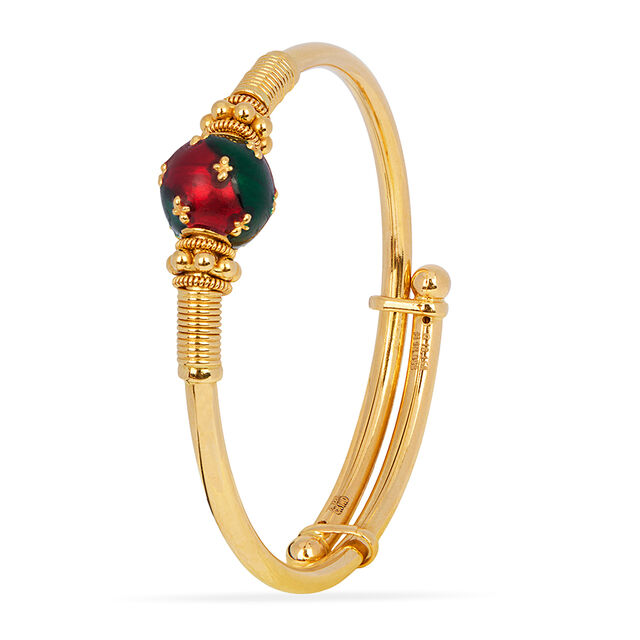 Enamel Bead Work Gold Bangle for Kids 4
