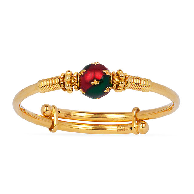 Enamel Bead Work Gold Bangle for Kids 5
