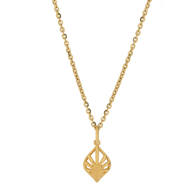 Tanishq 22KT Gold Pendant and Earrings Set for Women 5