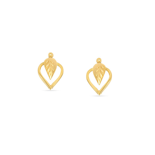 Tanishq 22KT Gold Pendant and Earrings Set for Women 2