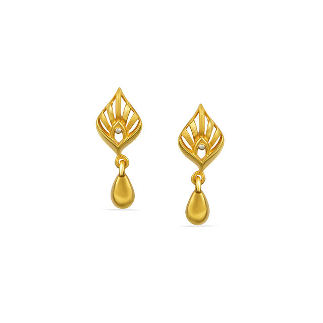 Tanishq 22KT Gold Drop Earrings for Women 