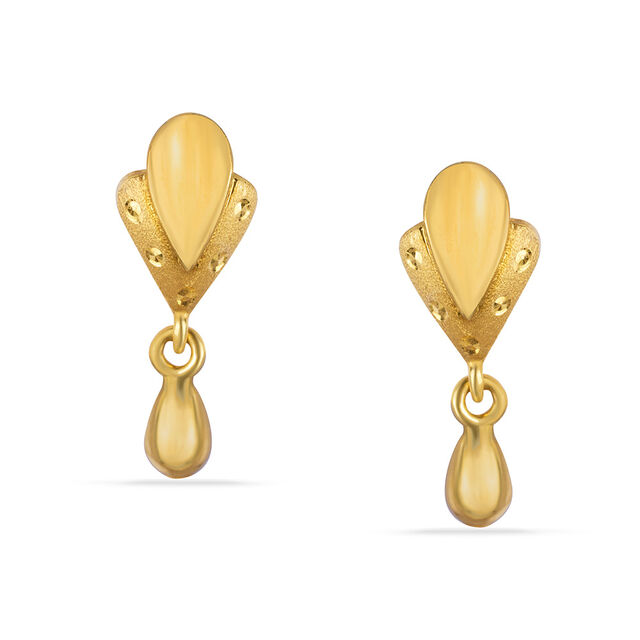 Tanishq 22KT Gold Drop Earrings for Women 