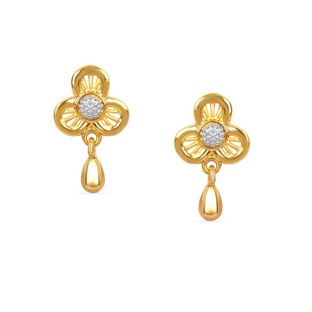 Tanishq 22KT Gold Drop Earrings for Women 