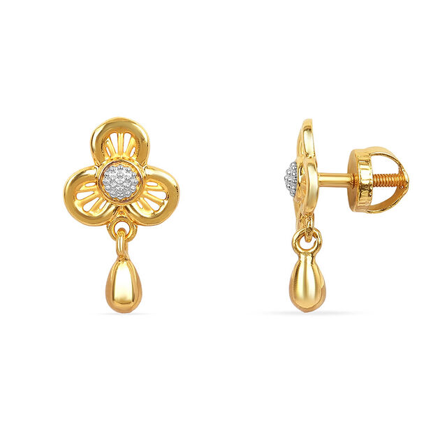 Tanishq 22KT Gold Drop Earrings for Women 2
