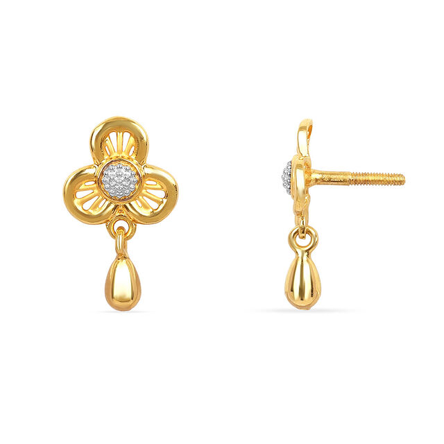 Tanishq 22KT Gold Drop Earrings for Women 4