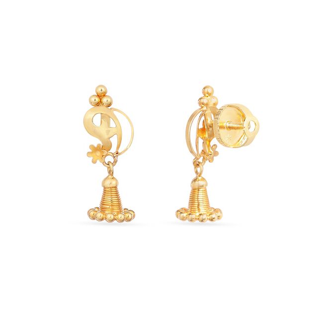 Tanishq 22KT Gold Drop Earrings for Women 2
