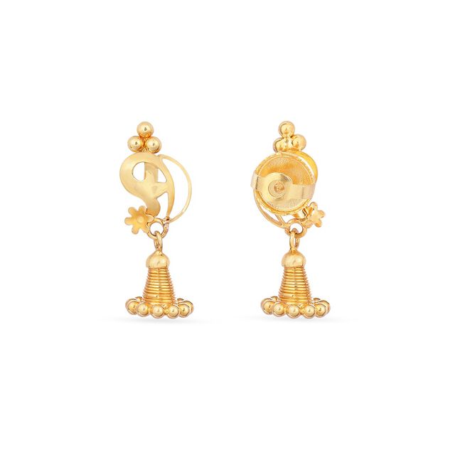 Tanishq 22KT Gold Drop Earrings for Women 3